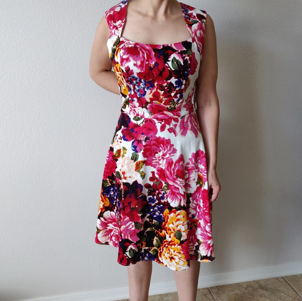 White floral dress